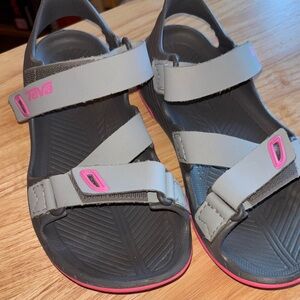 Teva Charcoal and Pink Strap Sandals